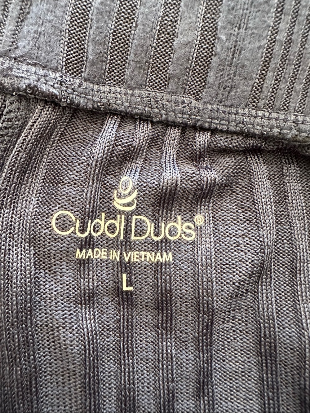 Cuddl Duds Navy Ribbed Knit Pants, size large - Picture 3 of 10
